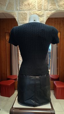 Tricot torsades noir