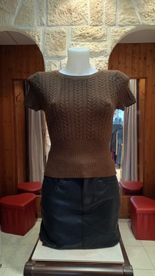 Tricot torsades chocolat 