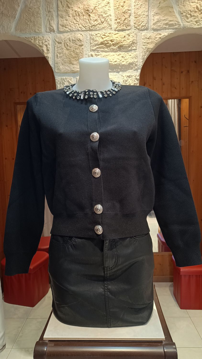 Gilet Céline strass noir