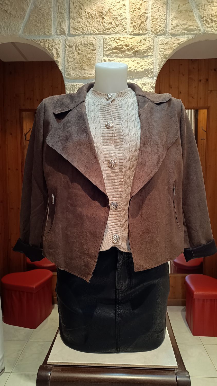 Veste suèdine Casual chocolat 