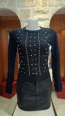 Pull Lauren perles noir 
