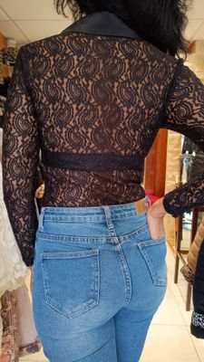 Body chemise dentelle noir