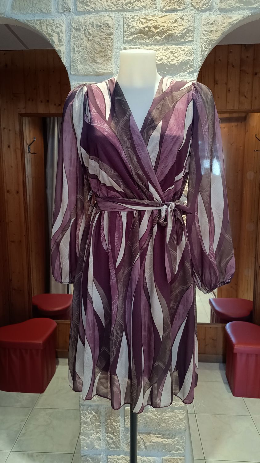 Robe Cache cœur imprimé bordeaux 