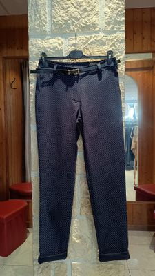 Pantalon Chino imprimé bleu marine