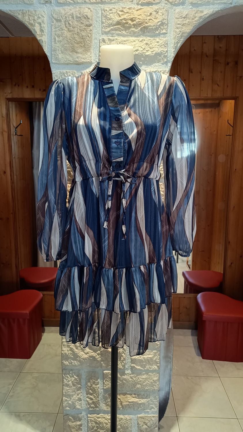 Robe Lilie volants bleu 