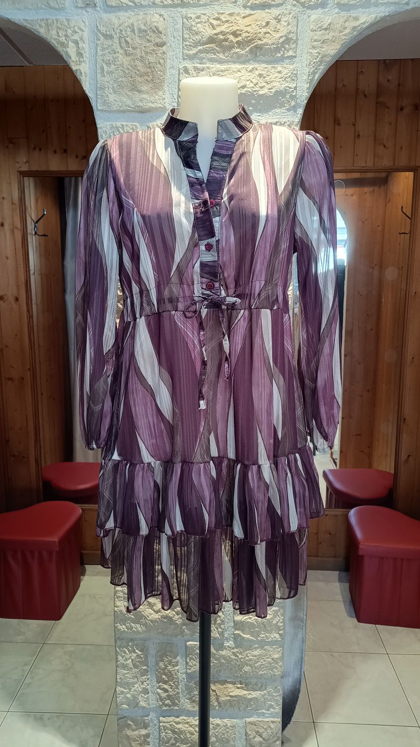 Robe Lilie volants prune