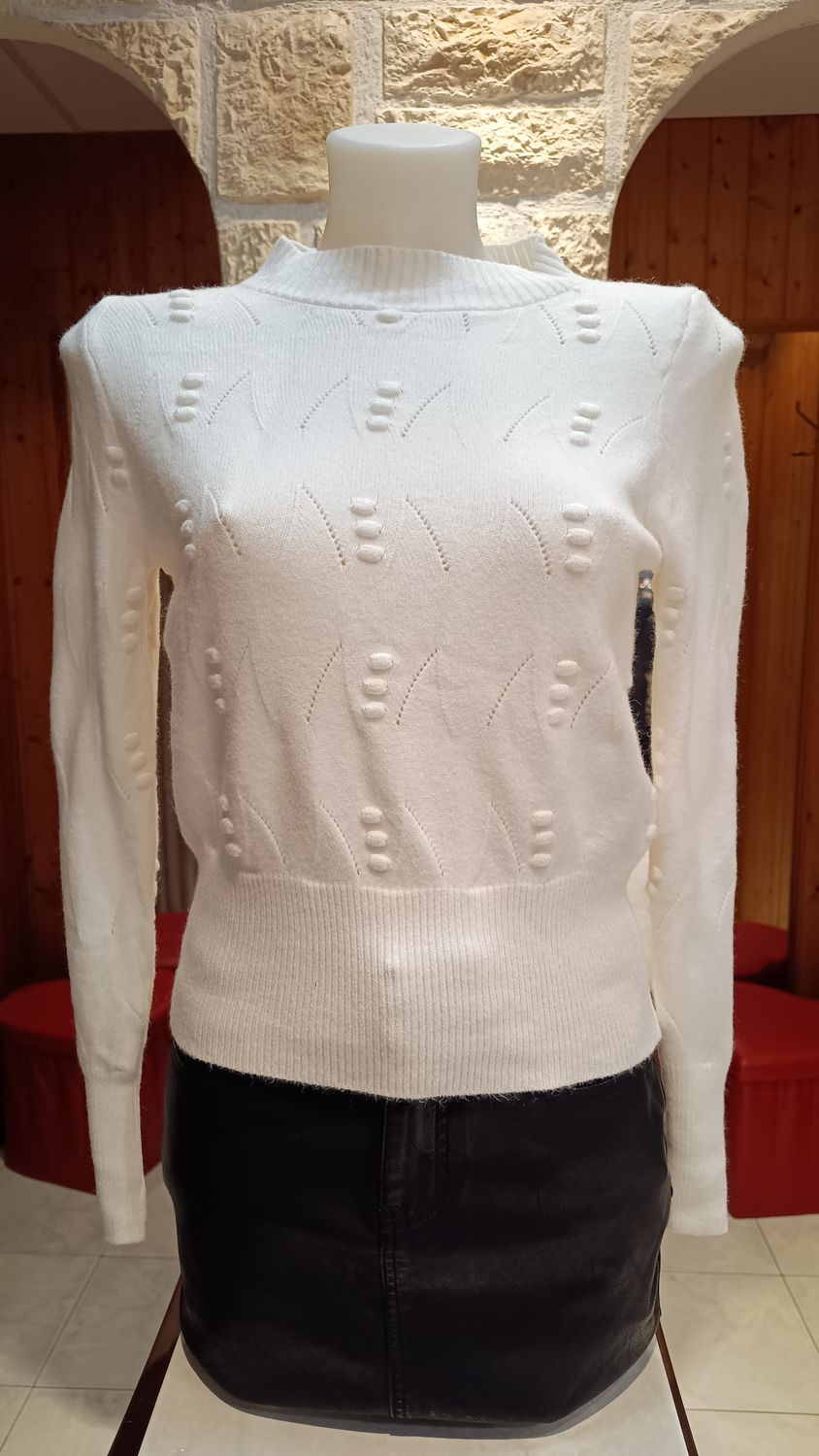 Pull Motifs blanc 