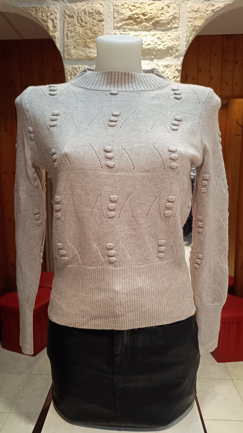 Pull Motifs taupe 