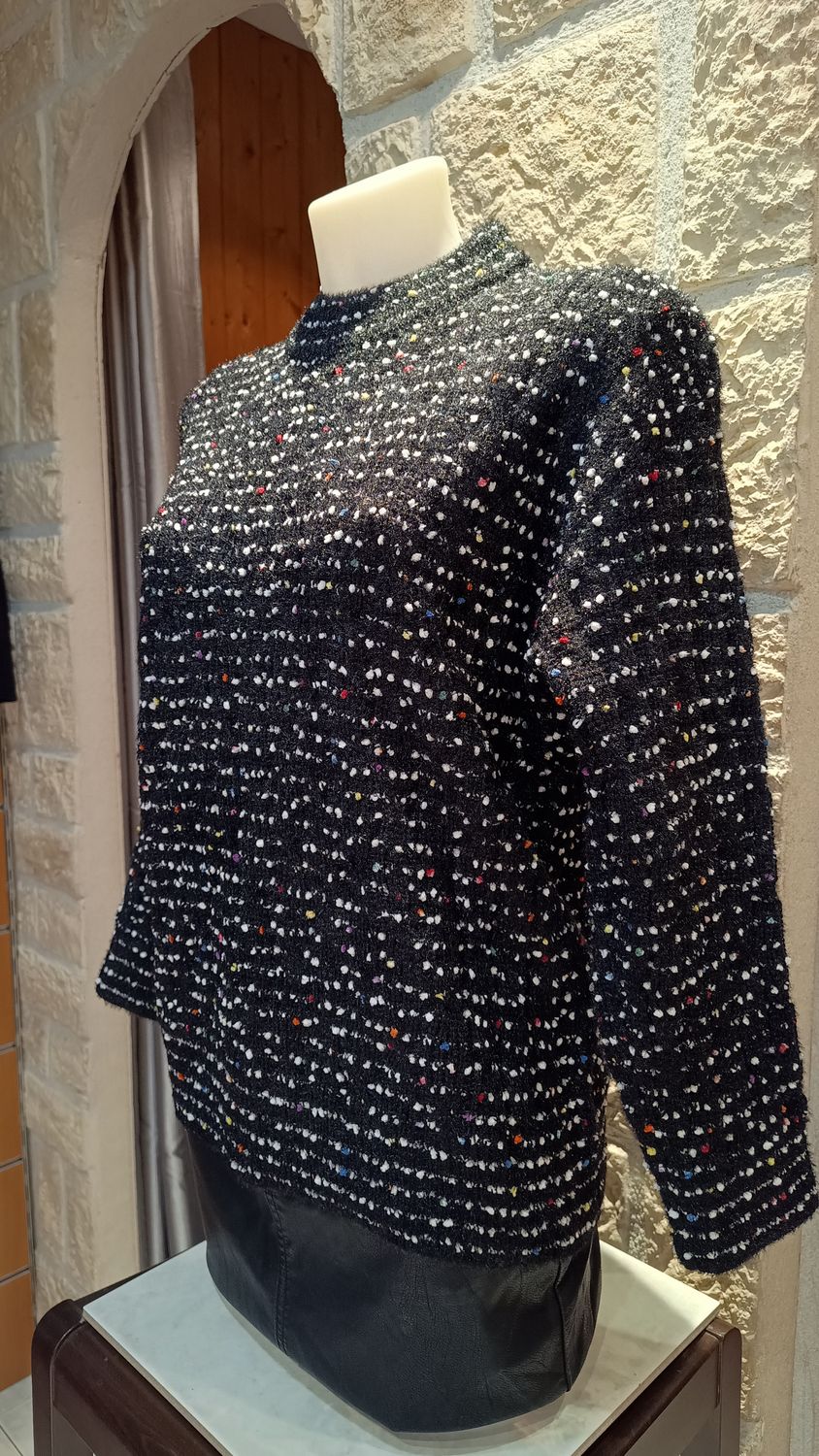 Pull Confettis noir 