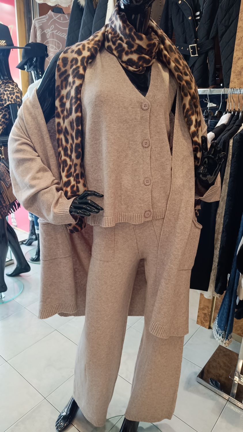 Ensemble maille triple taupe 
