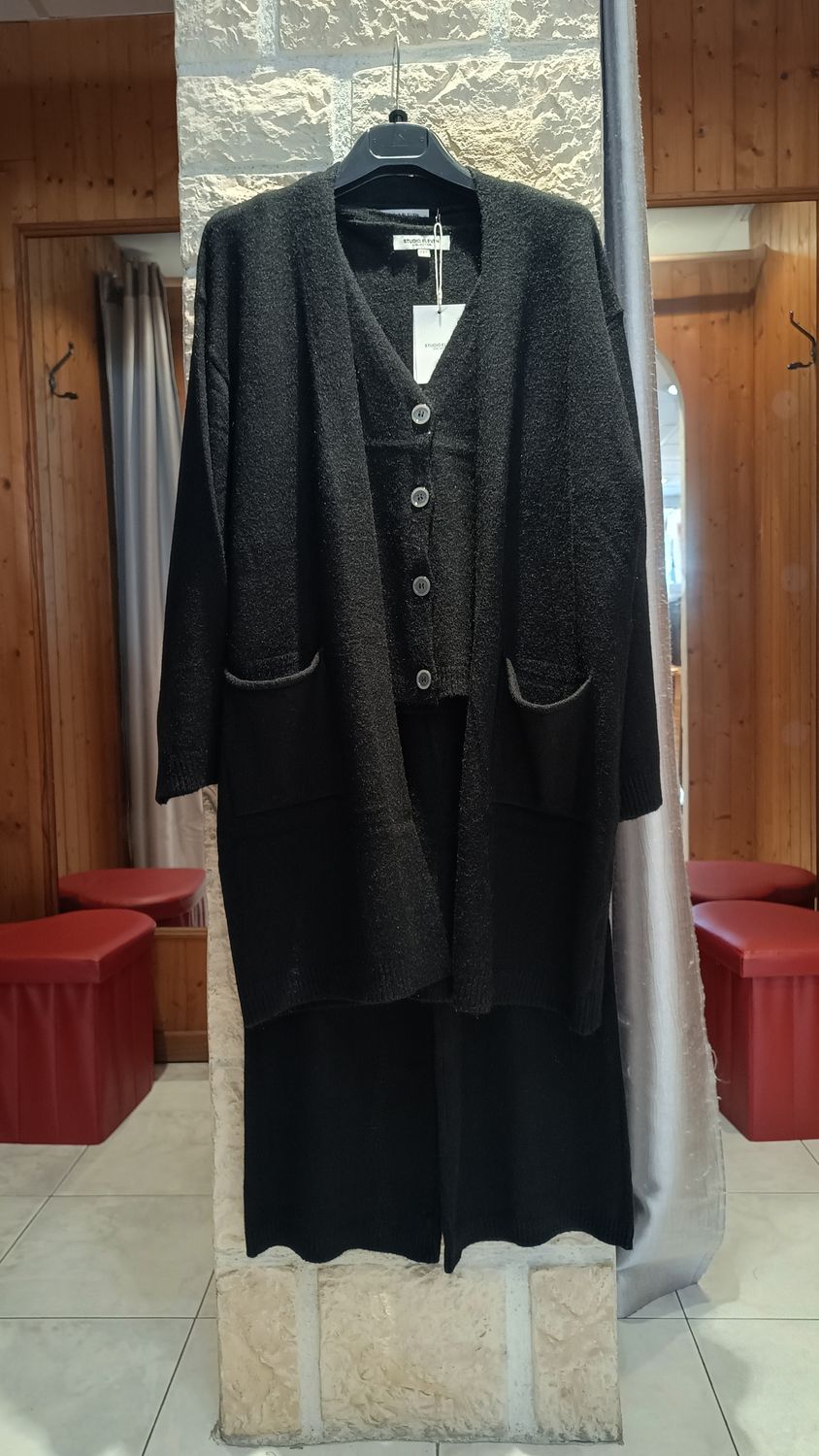 Ensemble maille triple noir 