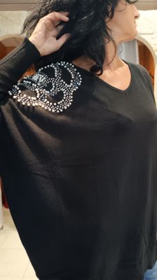 Pull oversize perles noir  Pull oversize perles noir