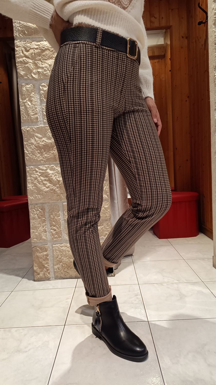 Pantalon losanges camel