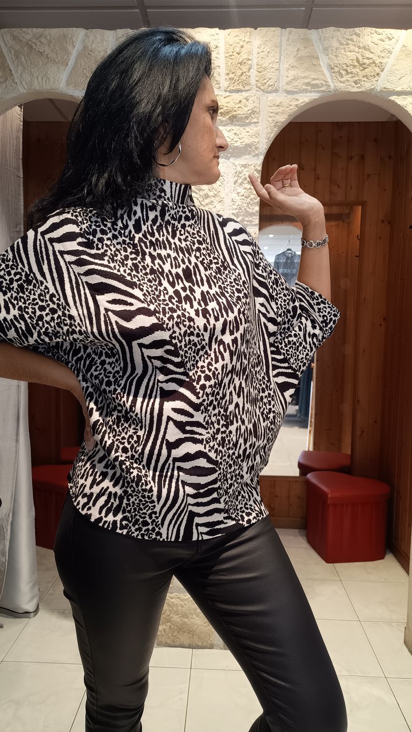 Pull animalier blanc  Pull animalier blanc