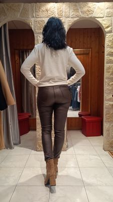 Pantalon ciré chocolat