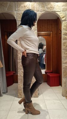 Pantalon simili cuir molletonné 