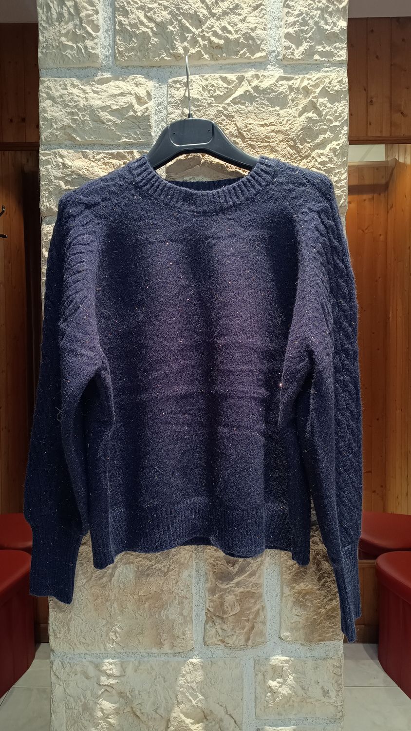 Pull Épaule tressée bleu marine 