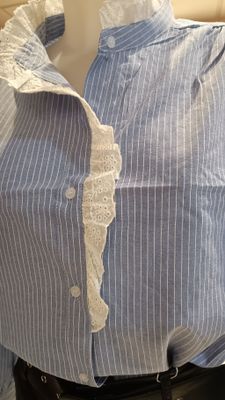 Chemise col officier dentelle