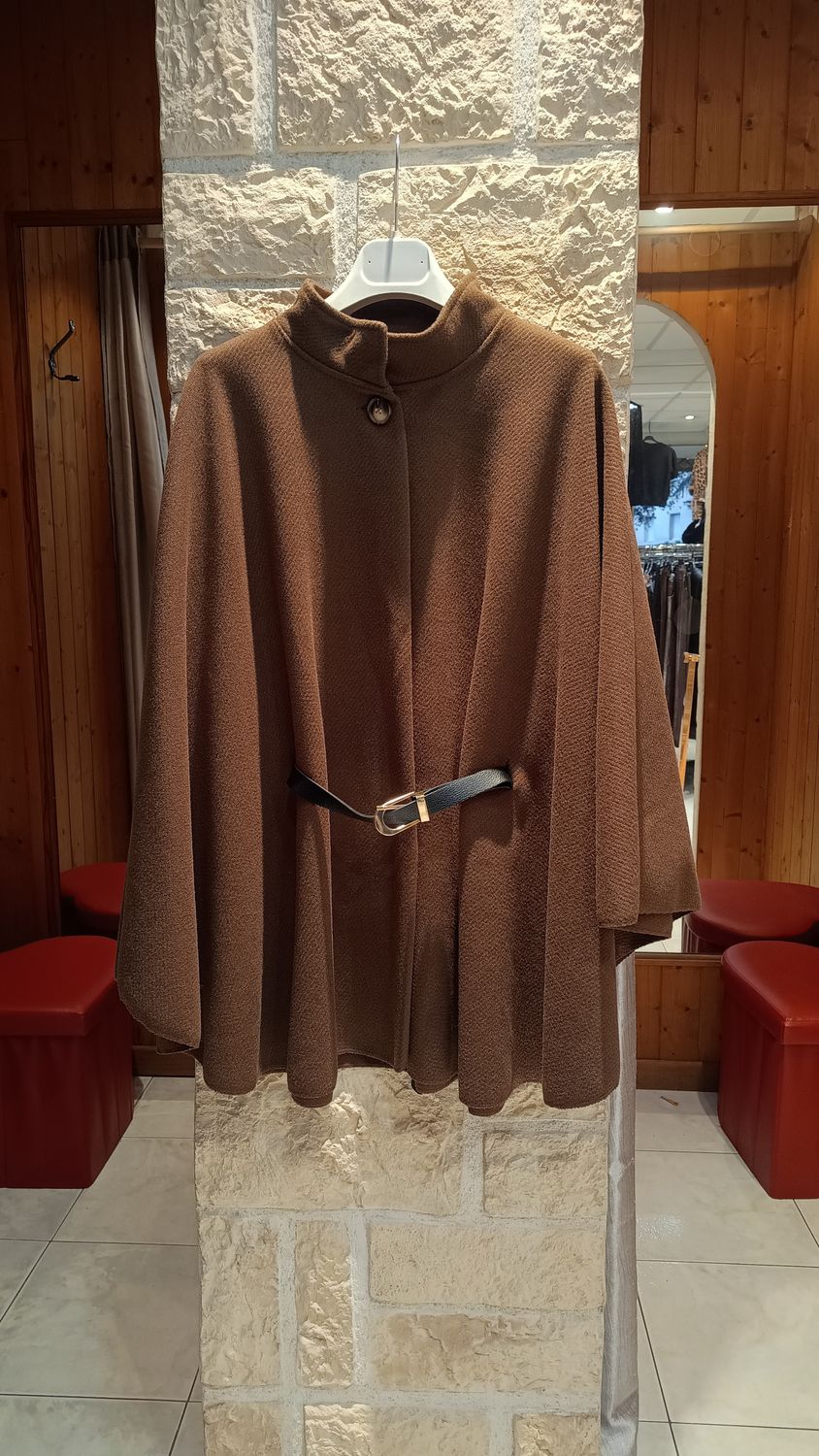 Cape ceinturée chocolat Cape ceinturée chocolat