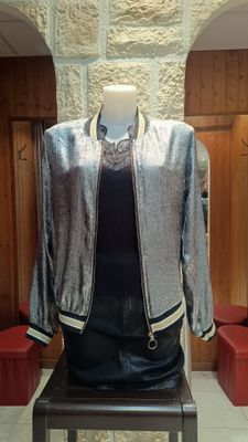 Veste bomber argenté