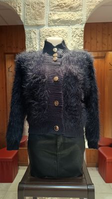 Cardigan poilu noir