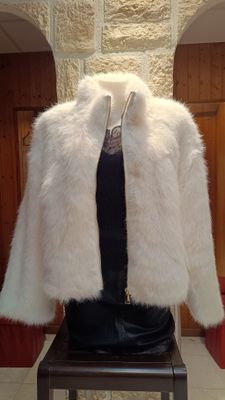 Veste fourrure synthétique blanc