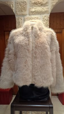 Veste fourrure synthétique beige 