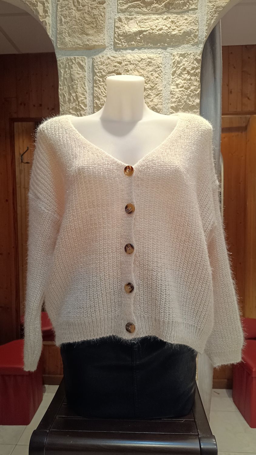 Cardigan maille beige Cardigan maille beige