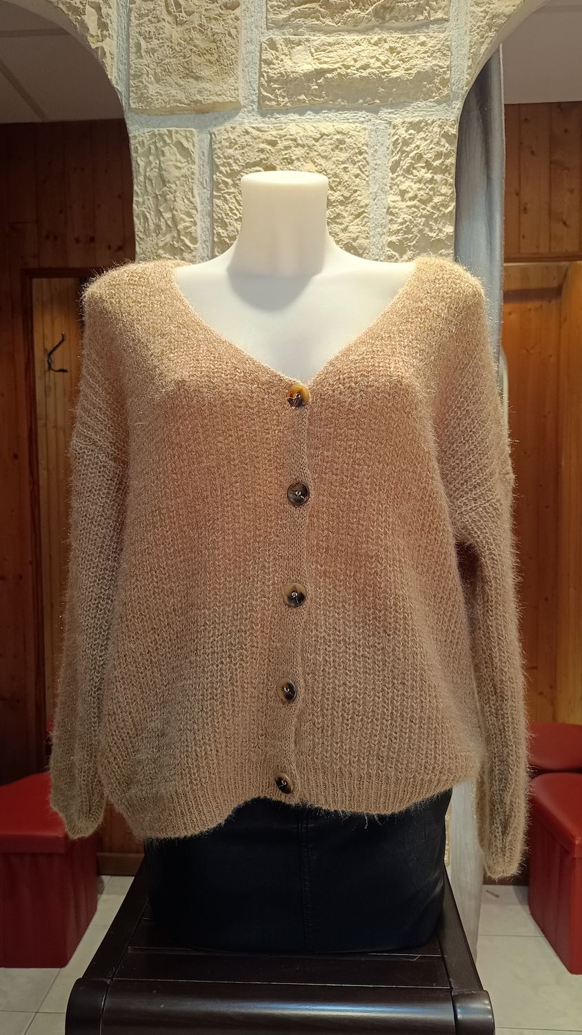 Cardigan maille camel Cardigan maille camel