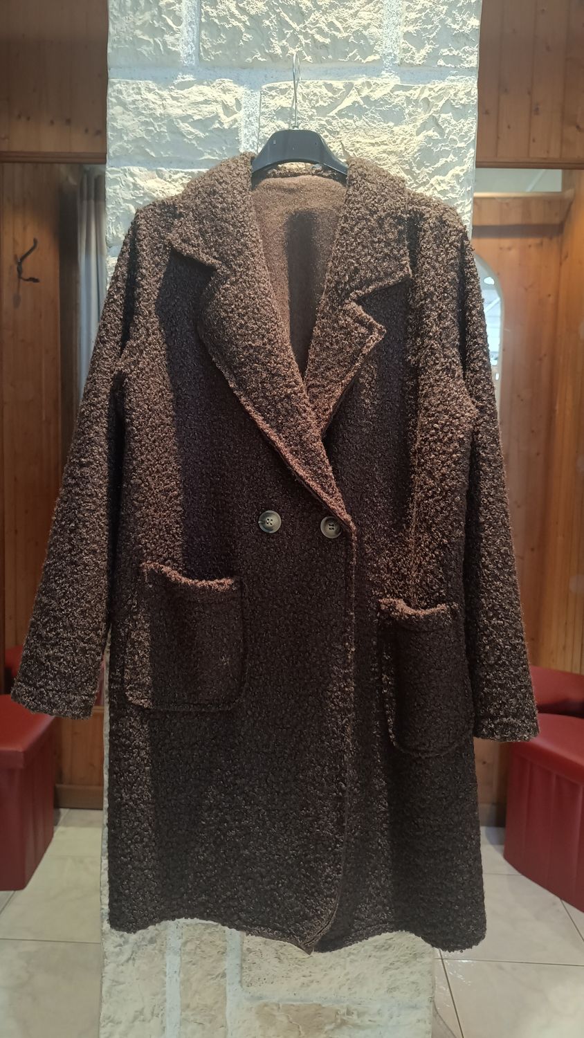 Manteau bouclette chocolat 