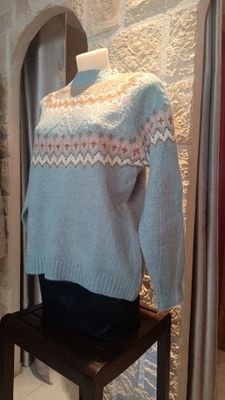 Pull Norvège vert eau 