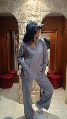 Ensemble maille douce gris 