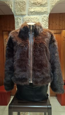 Veste fourrure synthétique chocolat 