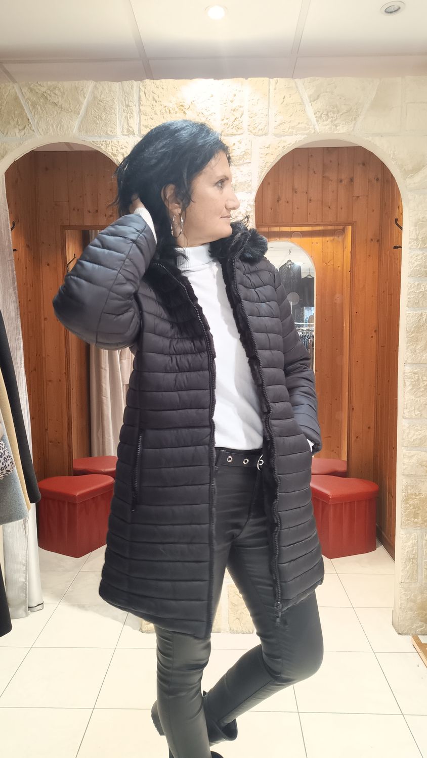 Doudoune reversible 3/4 noir