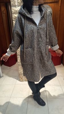 Manteau feutrine crème chiné