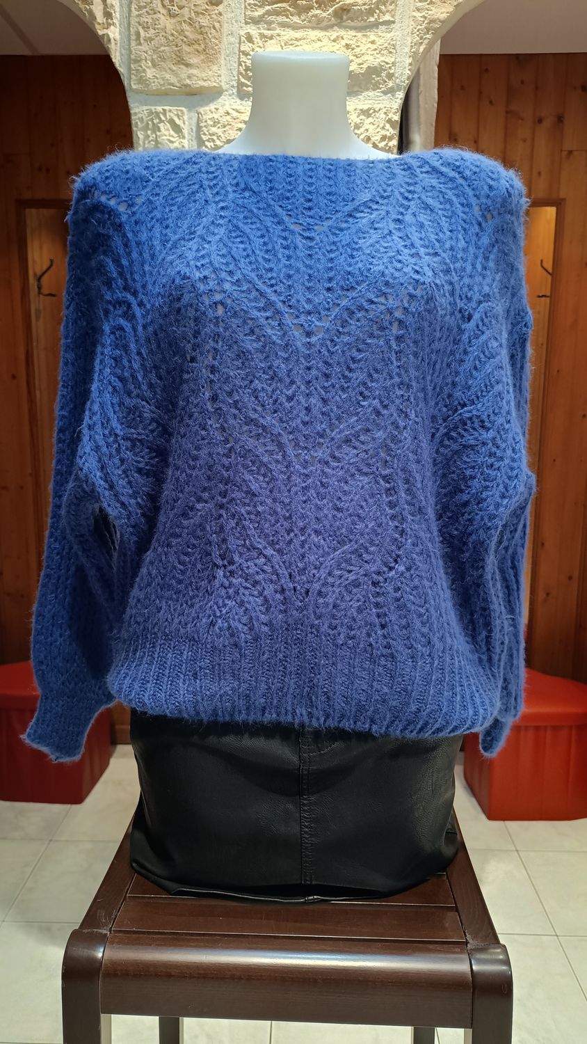 Pull Debora ajouré bleu lavande Pull Debora ajouré bleu lavande