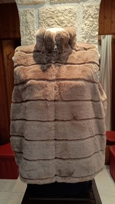 Veste fausse fourrure taupe grande taille