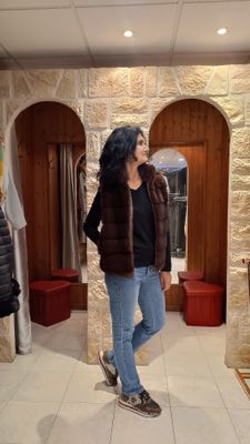 Veste vison synthétique sans manches chocolat 