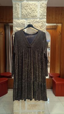 Robe fête lurex noir doré