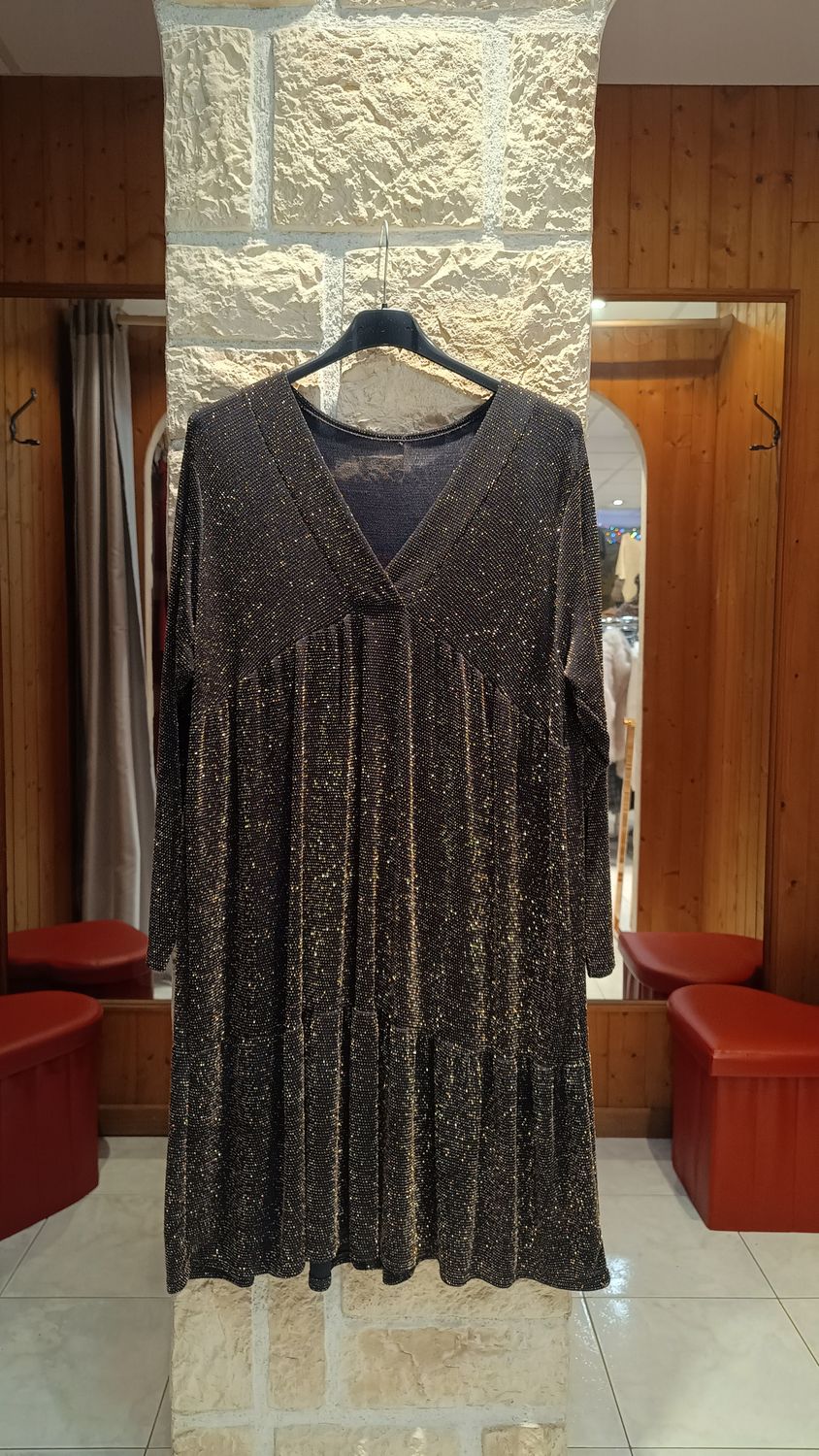 Robe fête lurex noir doré Robe fête lurex noir doré