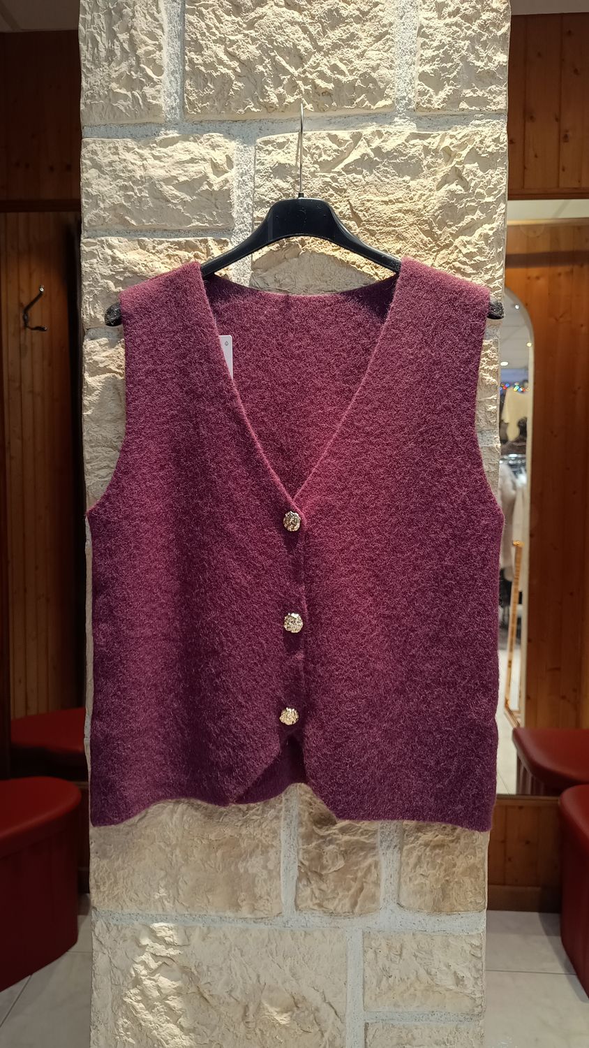 Gilet sans manches prune Gilet sans manches prune