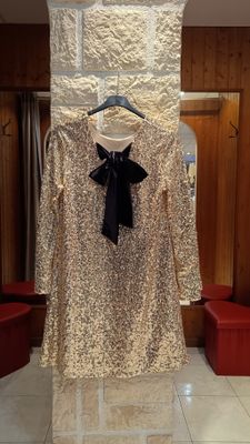 Robe fête sequins doré 
