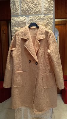 Manteau bouclette camel 