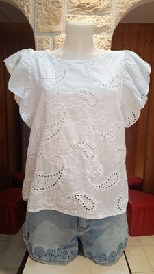 Blouse broderie anglaise blanc 