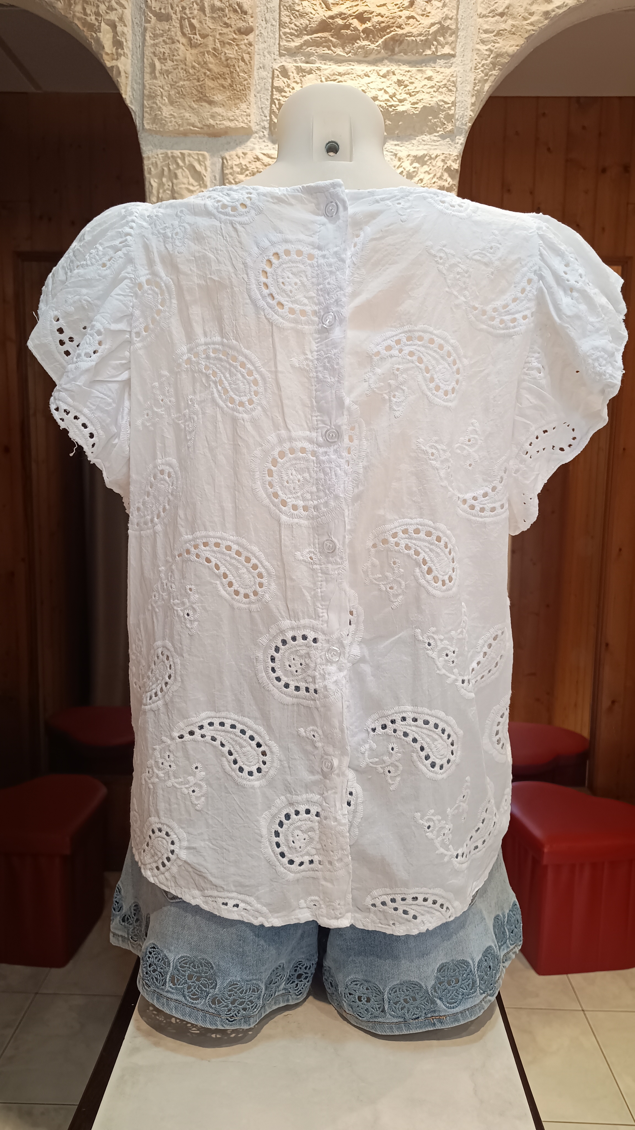 Blouse broderie anglaise blanc