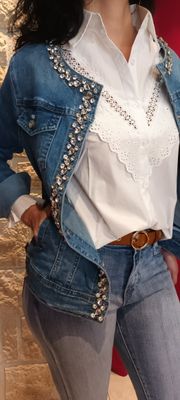 Veste jean Diamants bleu clair Veste jean Diamants bleu clair