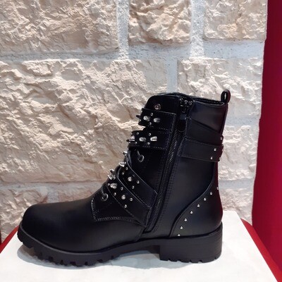 Bottines clous strass noir