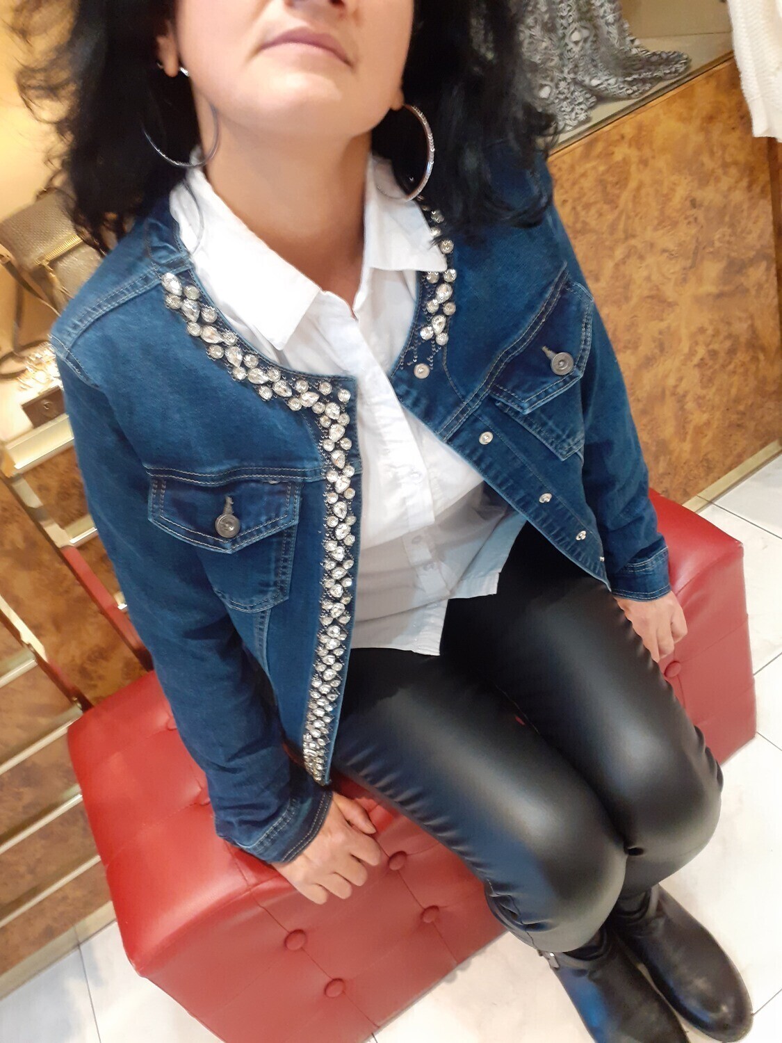 Veste jean Diamants denim foncé Veste jean Diamants denim foncé