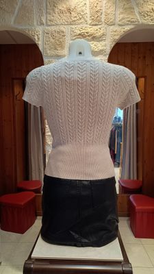 Tricot torsades beige 