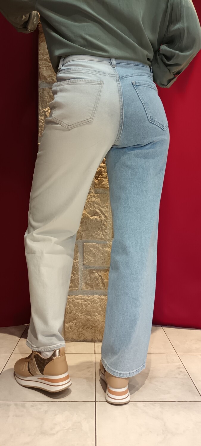 Jean bicolore bleu clair Jean bicolore bleu clair